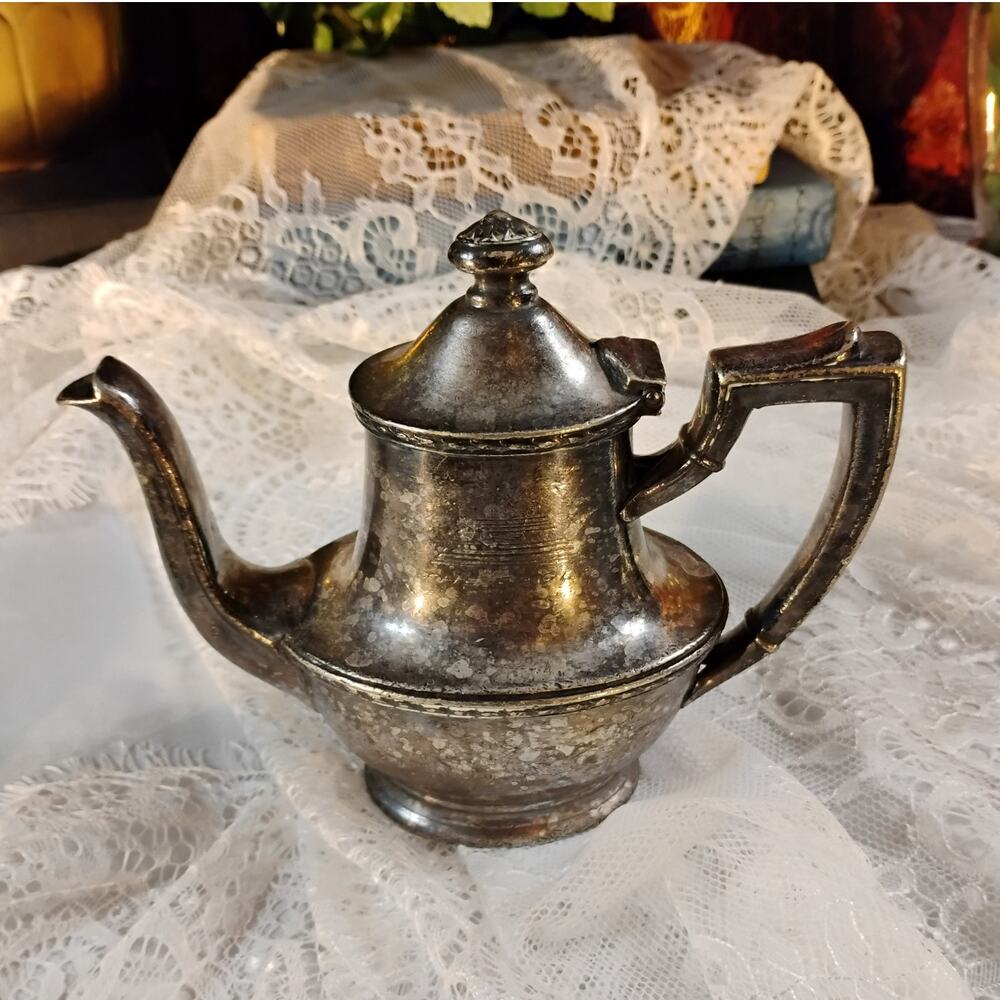 Missouri Pacific Lines Railroad The Eagle 8 oz Teapot Soldered Silverplate MoPac